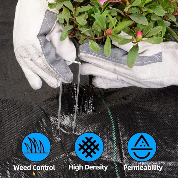 LAVEVE 6FT x 300FT Weed Barrier Landscape Fabric, 3.2oz Premium Heavy Duty Garden Cloth, Ground Cover for Gardening, Farming