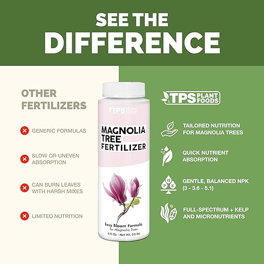 Magnolia Tree Fertilizer – Liquid Plant Food for More Blooms, Rich Green Leaves & Stronger Root Development, 32 oz