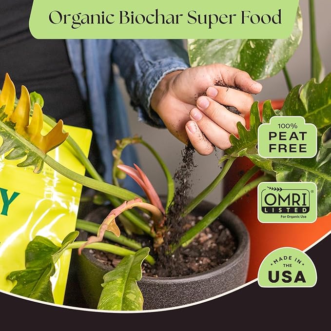 Rosy Soil Plant Food - Microbially Active Fertilizer for Houseplants, Herbs, Flowers – Enriched with Biochar, Kelp, and Worm Castings – Organic Food for Healthy Growth – 4 Quarts