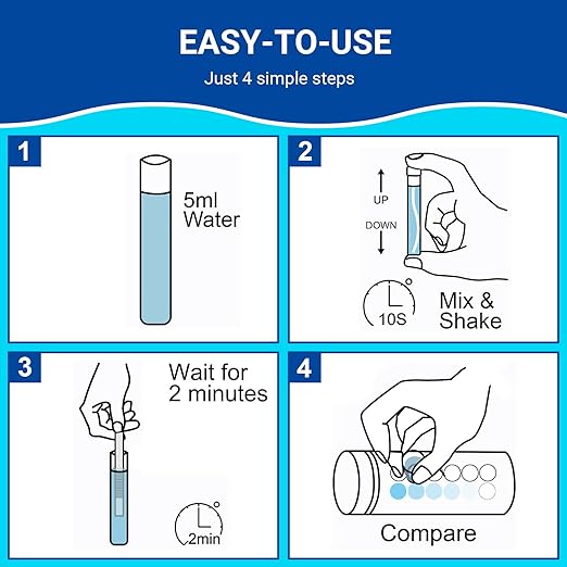 Phosphate Test Kit - Pool Phosphate Test kit-50 Counts Phosphate Test Strips for Swimming Pool, Spa, Hot Tub,Aquarium,Fish Tank- Phosphate Test kit for Freshwater,Saltwater Testing