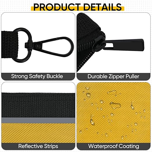 TICONN Gel Knee Pads for Work + Tool Pouches with Zipper (6 Pack Combo)