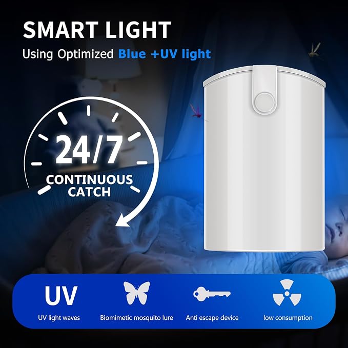 Flying Insect Trap, 2 Devices Fruit Fly Traps for Indoors with 8 Sticky Boards, Gnat Traps for House Indoor Fly Catcher with Blue UV Light, Mosquito Moth Bug Catcher for Home, Kitchen(2026 Upgrade)