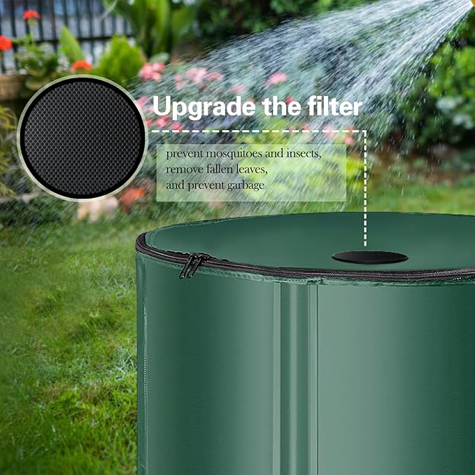 200 Gallon Collapsible Rain Barrel, Foldable Outdoor Water Tank with Faucet, for Garden Irrigation Water Storage (200Gal)