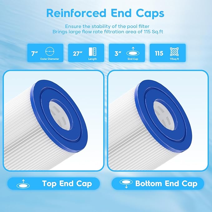 Jandy CL460 Pool Filter Cartridge Replacement for CV460,PJAN115,C-7468,FC-6410,FC-0810,115sq.ft,4Packs-Upgraded Material