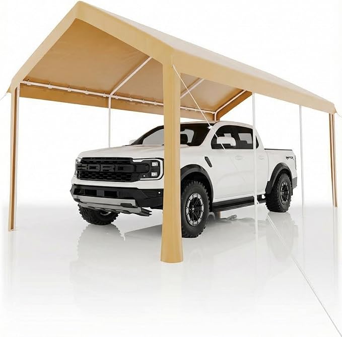 GAOMON 10X20 Carport, Heavy Duty Carport,Car Canopy Garage Boat Shelter Party Tent, Waterproof Portable Car Canopy for Truck, Boat, SUV，Grey/Yellow