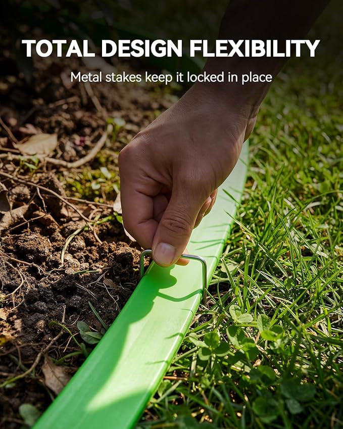 RAINPOINT Sprinkler Hose with Holes 15FT, Flat Soaker Hose with Stakes, Lightweight Water Irrigation Sprinklers System for Garden, Lawn and Yard