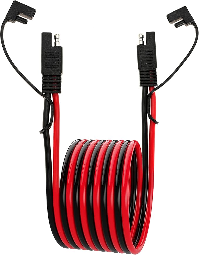 10AWG SAE Extension Cable 10 Gauge SAE to SAE Extension Cord with Two Prong Connectors for Solar RV Automotive (10FT)