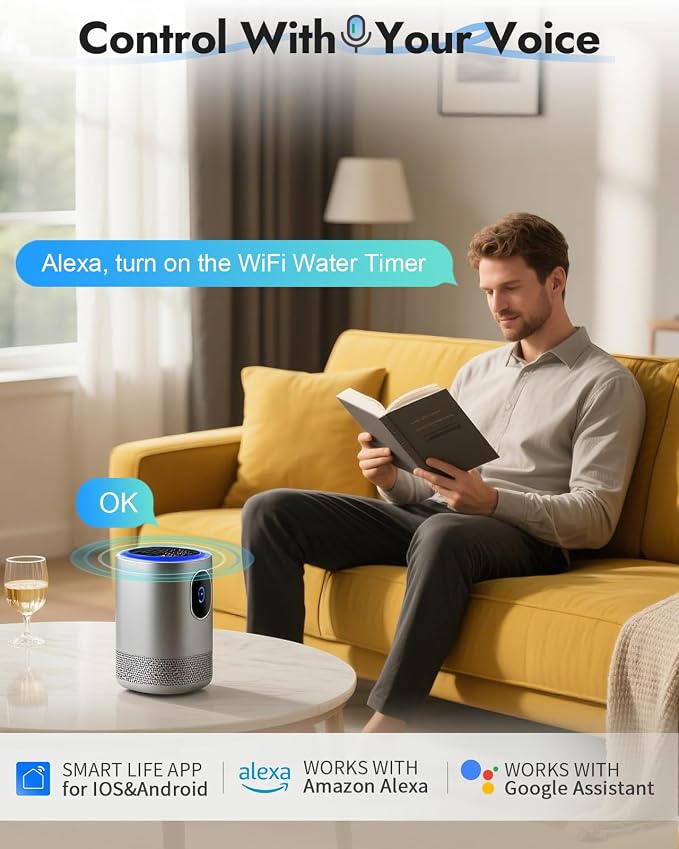 WiFi Water Timer Brass Inlet, 1-Zone Smart Hose Faucet Timer App & Voice Control via 2.4GHz WiFi, Sprinkler Timers w/Auto/Manual/Rain Delay Modes for Garden/Lawn, Works with Alexa & Google Assistant