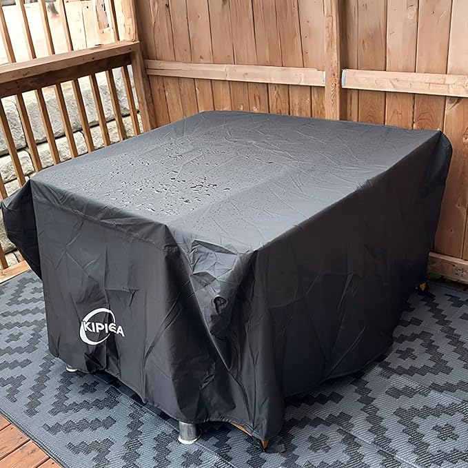 Kipiea Outdoor Furniture Covers Waterproof, 420D Heavy-Duty Patio Furniture Set Covers, No Tears Anti UV No Fading (58" L×34" W×28" H)