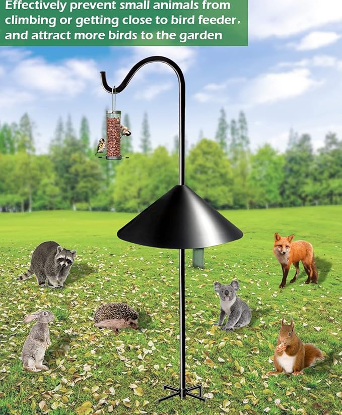 19 Inch PP Squirrel Proof Baffle for Protecting Outside Pole Bird Feeders and Bird Houses, Pole Mount Raccoon and Squirrel Guard Stopper for Shepherd Hooks - Black, 2 Pack