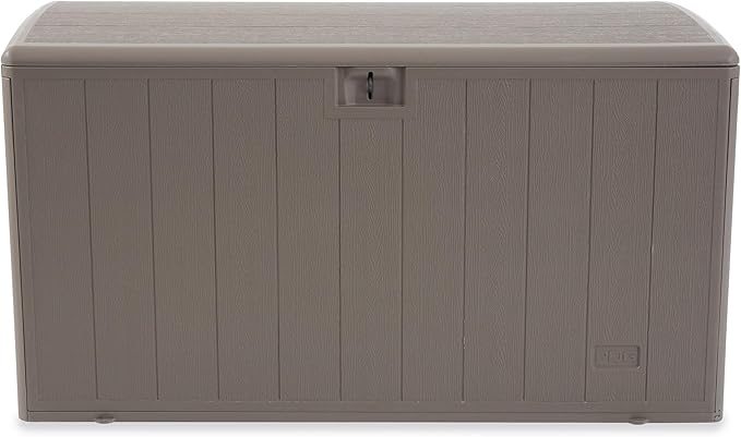 Plastic Development Group Outdoor Storage Deck Box, Soft Closure, 130 Gallon, Driftwood