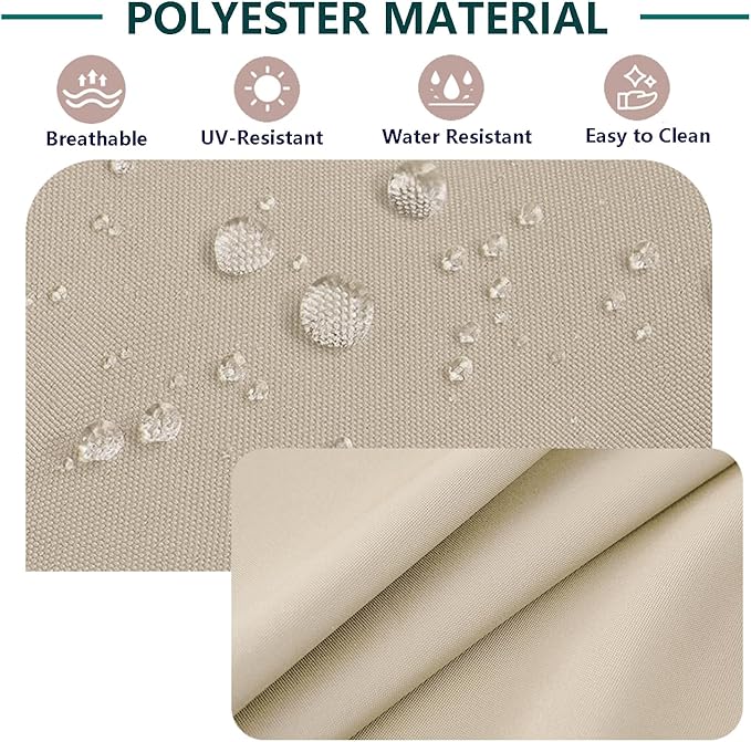FLYMEI Patio Cushion Covers 21x19x3 Waterproof Outdoor Seat Cushion Slipcover Replacement 4 Packs for Rattan Chair Sofa, Beige