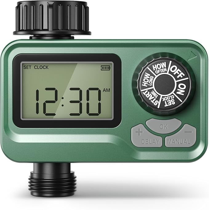 BN LINK Programmable Sprinkler Timer with Rain Delay – Waterproof Digital Water Timer for Garden Hoses, Manual & Auto Modes – Ideal for Lawn, Yard, Drip Irrigation System, 1 Outlet