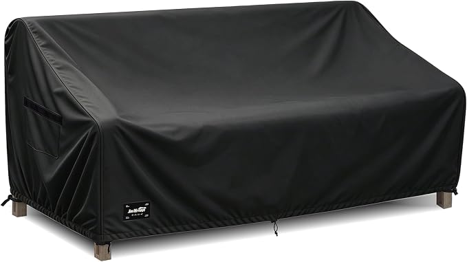 JinHrtoyi 3-Seater Outdoor Couch Cover, 79Wx38Dx35H inches Outdoor Furniture Covers Waterproof,100% Waterproof Heavy Duty Patio Furniture Covers,Black Minimalism Style Outdoor Sofa Cover