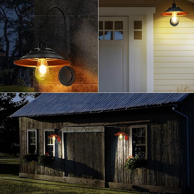 Solar Barn Light Bulbs 2PCS Solar Barn Lights Replacement, Warm White Light E26 Edison Bulbs, 0.2W 3V 15Lumens.