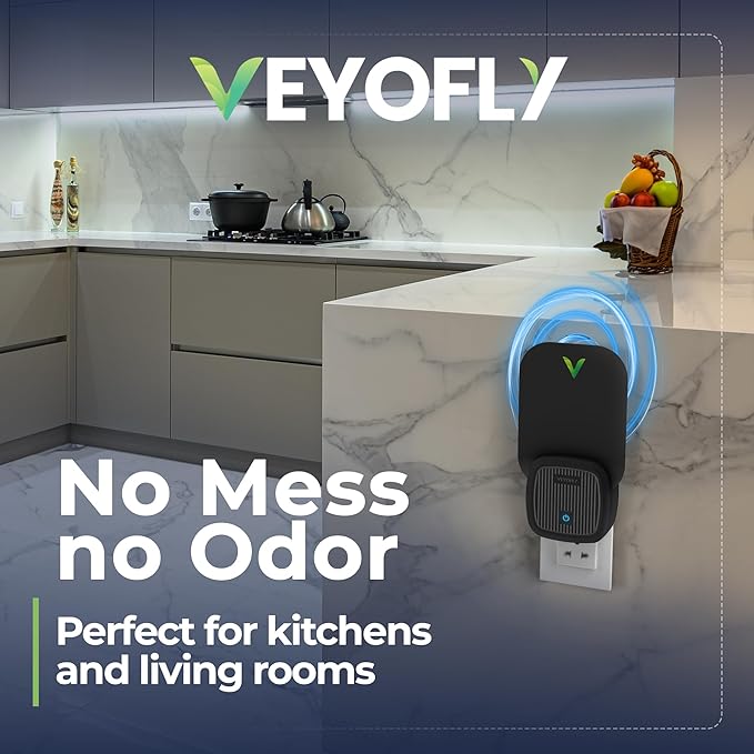 VEYOFLY Fly Trap Indoor, Fruit Fly Traps for Indoors, (2 Device + 6 Refills) Gnat Traps for House Indoor, Fly Catcher Indoor, Plug in Light Flying Insect Trap, Bug Light Killer, Fly Trap