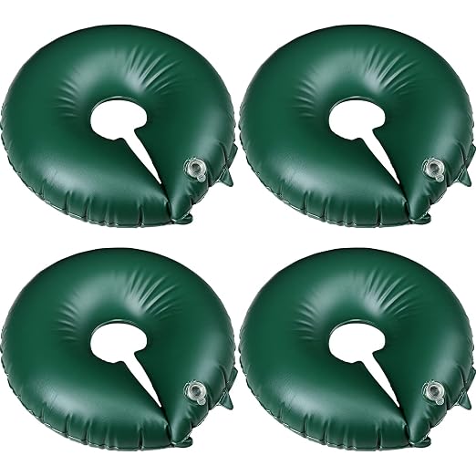TaoBary 4 Pack 15 Gallon Tree Watering Ring Tree Watering Bag Slow Release PVC Drip Irrigation Water Pouch Brown Automatic Drip System for Planting Gardening Trees and Shrubs