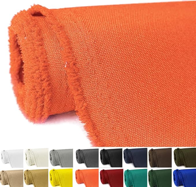 Waterproof Canvas Fabric by The Yard 58" W 600D Upholstery Polyester Material Indoor Outdoor Water Resistant Fabric for Chair Cushion Furniture Cover Sewing DIY Cloth, 10 Yards Orange