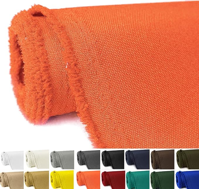 Waterproof Canvas Fabric by The Yard 58" W 600D Upholstery Polyester Material Indoor Outdoor Water Resistant Fabric for Chair Cushion Furniture Cover Sewing DIY Cloth, 2 Yards Orange