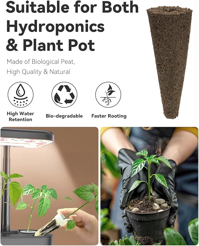 Hot Pepper Seed Pod Kit for Aerogarden, Ahopegarden (24 Pods) – Non-GMO Jalapeno Peppers and Cayenne Chili Peppers, 50+ Seeds per Variety, Includes Plant Food, Compatible with All Hydroponic Systems