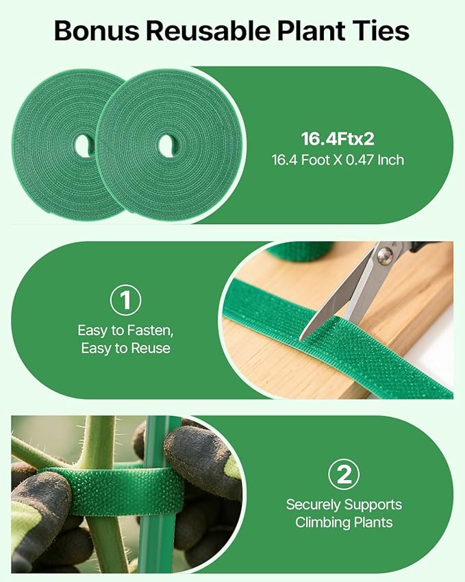 Suteck A-Frame Cucumber Trellis 59.4" 2 Pack - Metal Garden Trellis for Cucumbers, Peas, Beans & Climbing Plants, Foldable Outdoor & Indoor Vegetable Support for Raised Beds, Patios & Backyard