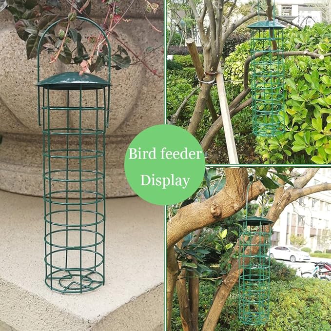 Suet Ball Bird Feeder Outdoor Hanging Metal Wire Wild Bird Feeder Fat Ball Food Feeder (2)
