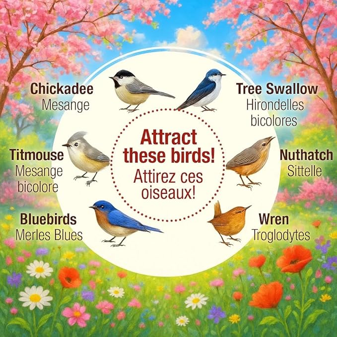 2pk Fortress Bluebird House for Outdoor Clearance - Metal Entry Cage, Mesh Base & Brass Guard - Cedar Bird House for Bluebirds, Finches, Patented Design, Weatherable 5 Years Usage, 6"x7", 2026 Updated