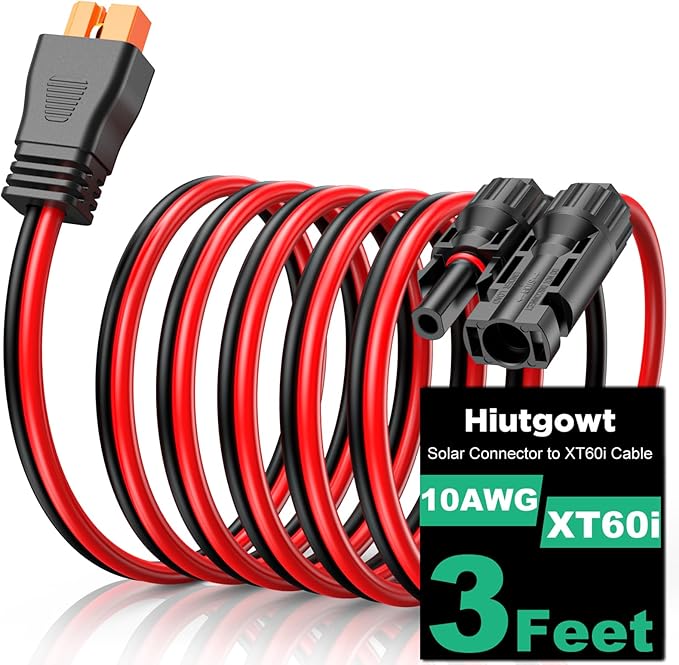 10AWG XT60i Solar Cable 3FT, Solar to XT60i Cable 10 15 20 25 30 40 50FT, Solar Connector to XT60i Connector Solar Cable, XT60i Extension Cable for Portable Power Station