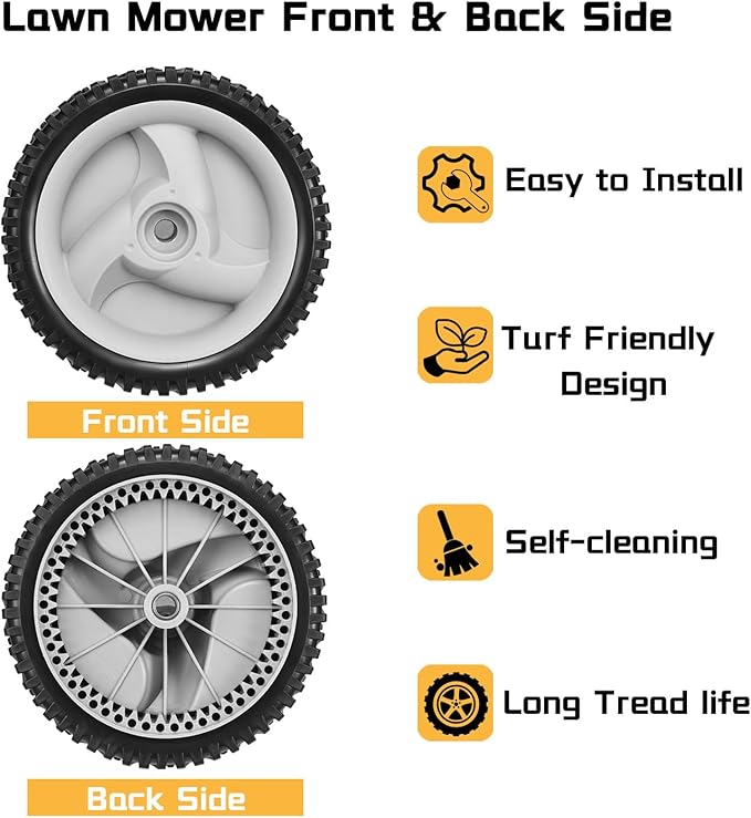 2 Pack 583719501 194231X460 Front Lawn Mower Wheels Compatible for Craftsman Lawn Mower Parts Husqvarna & HU Front Wheel Drive Self Propelled Lawn Mower