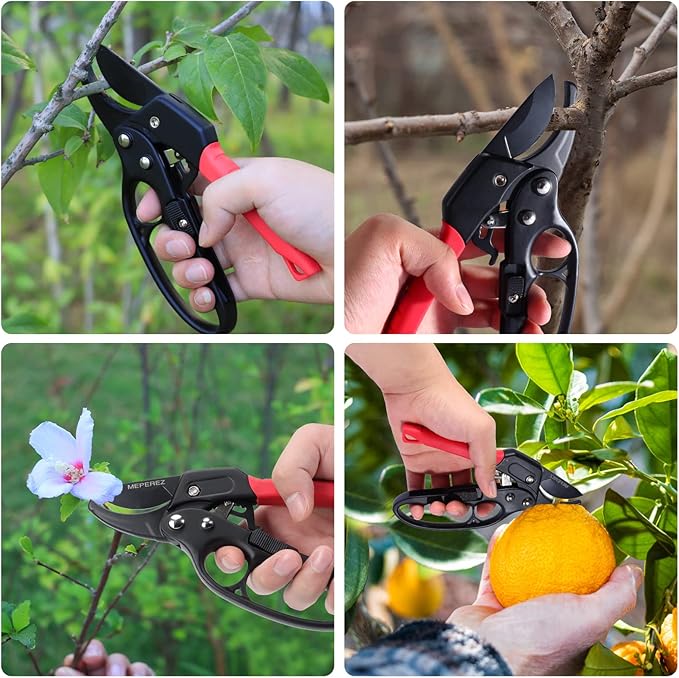 Premium German-Made Pruning Shears – Ergonomic, Heavy-Duty Hand Pruners Designed for Precision Cutting of Plants; Ideal for Gardeners and Individuals with Arthritis or Reduced Hand Strength