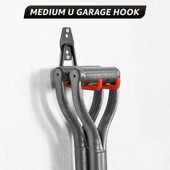 40 Pack Garage Hooks, Heavy Duty Steel Wall Mount Utility Hangers with Anti-Slip Coating for Hanging Bikes, Ladders, Power Tools, and Garden Equipment