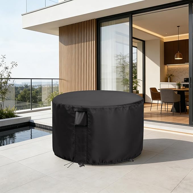Patio Furniture Covers Round,28 Inch Outdoor Table Cover Waterproof,Round Patio Furniture Cover for All Weather Resistant - 28 x 28 Inch