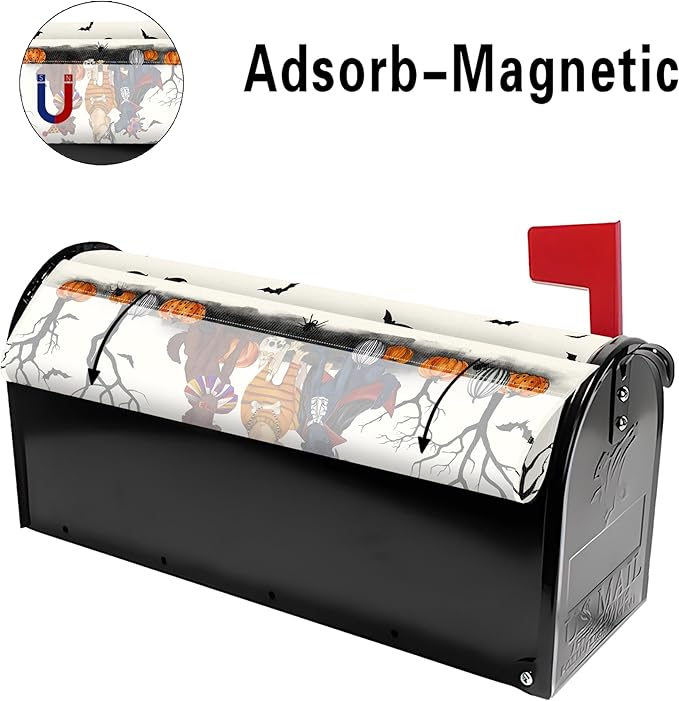 Halloween Dog Mailbox Covers Magnetic Spooky Dog Mailbox Cover Halloween Post Letter Box Cover for Garden Yard Decor 21x18 Inch