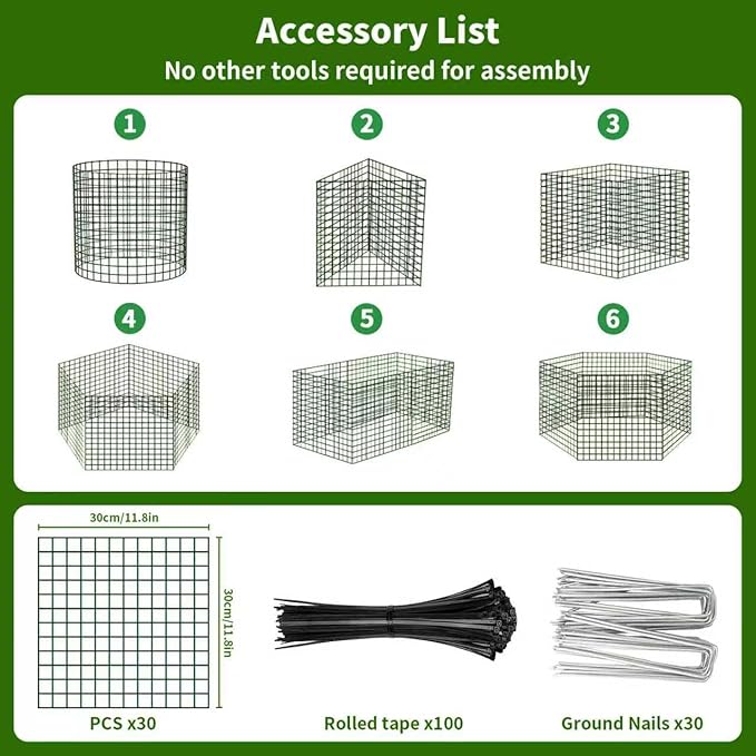 10 Packs Round Plant Protector from Animals,Metal Wire Mesh Garden Plant Cages for Outdoor Gardening Supplies, Garden Protection Rabbits Chickens Ducks for Vegetables, Flowers, Shrubs (12'' x 12'')
