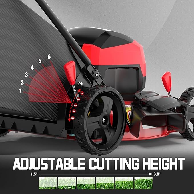 PowerSmart 17" 40V Electric Cordless Lawn Mower, 3-in-1 Brushless Push Lawn Mower, Lightweight, Foldable Handles
