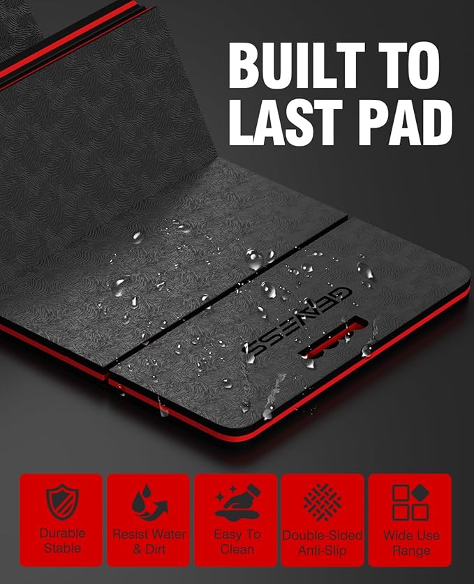 1.1" Foldable Kneeling Pad, Large Supportive Mechanic Mat with Handle & Storage Strap, Extra Thick Comfortable Foam Knee Pad for Gardening, Garage, Workshop Repairing, 47.2"x15.7"