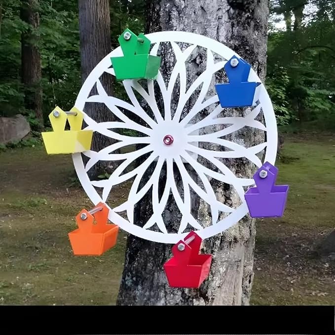Ferris Wheel Bird Feeder of Fun for Your Feathered Friends: Spinning Feeder with Durable Steel Design, Easy to Install, Clean, and Refill for Outdoor Bird Watching (1)