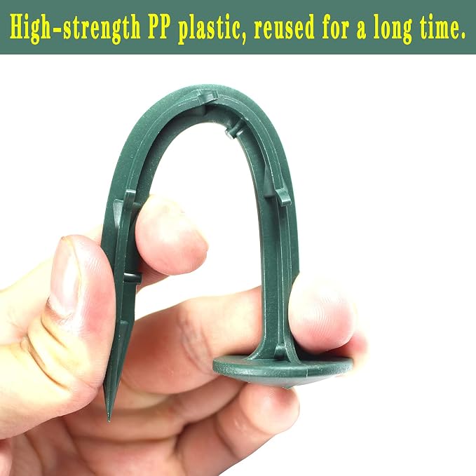 6-Inch Plastic Stakes Sturdy Lawn Nails Anchors Rustproof(50) | Plastic Garden Lawn Nails for Holding Down Landscape Fabric Lawn Edging, Weed Barrier, Tents, Game Nets and Rain Tarps