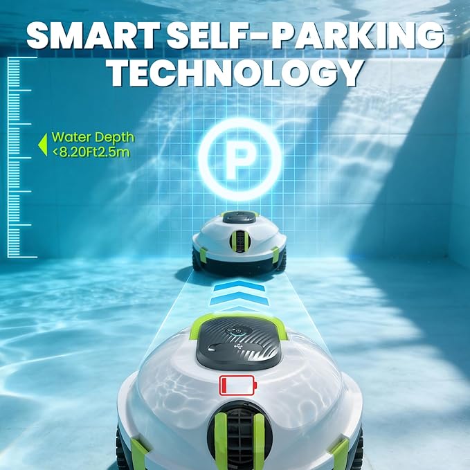 Y20 Cordless Robotic Pool Cleaner, Automatic Pool Vacuum for Above Ground & Inground Pool, 120 Min Runtime, Auto-Parking, Lightweight, Powerful Robot up to 1100 sq.ft