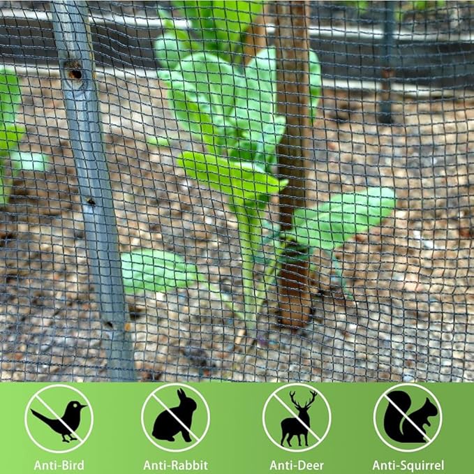 Deer Fence Netting, 4x65 Ft Plastic Mesh Netting for Garden Protection, Temporary Fence Animals Barrier for Bird, Chicken, Reusable Mesh Fencing Roll for Vegetable, Fruit Tree, Shrubs, Black