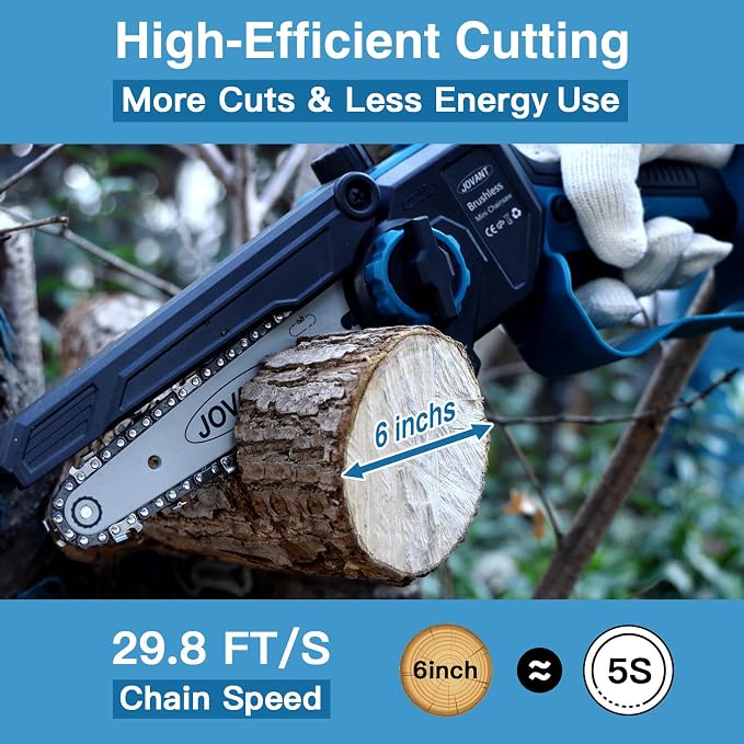 Electric Pole saw, Cordless Pole Saw Battery Powered, Pole Chainsaws for Tree Trimming, 15Ft Reach Power Pole Saws with 2*MAX Batteries