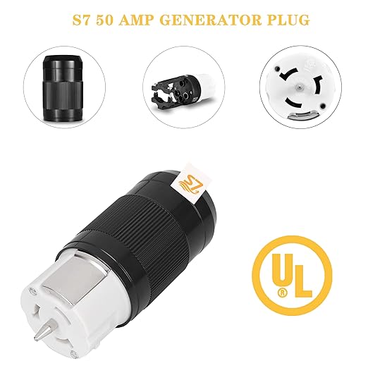 S7 50 Amp Generator Plug,50 Amp Generator Connector (Female),125 Volt//250 Volt,CS6364