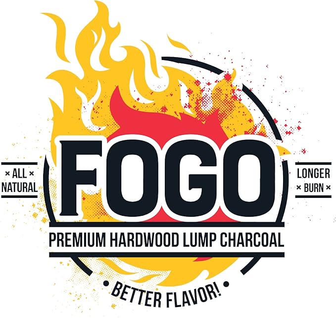 FOGO Premium Hardwood Lump Charcoal, Natural Large Sized Lump Charcoal, 17.6 Pound Bag and FOGO Barrel Proof Bourbon Barrel Blocks, 2 Pound Resealable Bag, Bundle