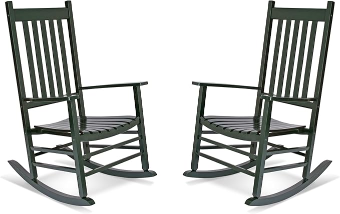 Shine Company Vermont Porch Rockers – Dark Green (Set of 2)
