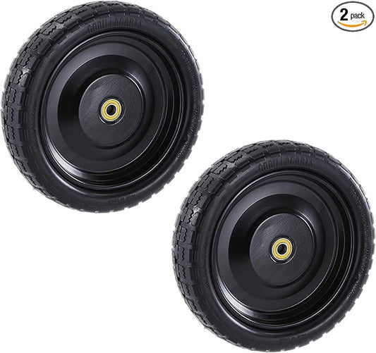 Gorilla Carts 2-Pack 13 Inch No-Flat Replacement Tires, 300 lb Capacity Each – Solid Polyurethane, 2.16” Hub, 5/8” Bore – Fits Lawn & Garden Utility Wagon, Hand Truck, Air Compressor, Pressure Washer