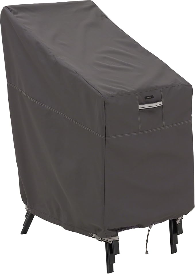 Classic Accessories Ravenna Water-Resistant 25.5 Inch Stackable Patio Chair Cover, Outdoor Chair Covers