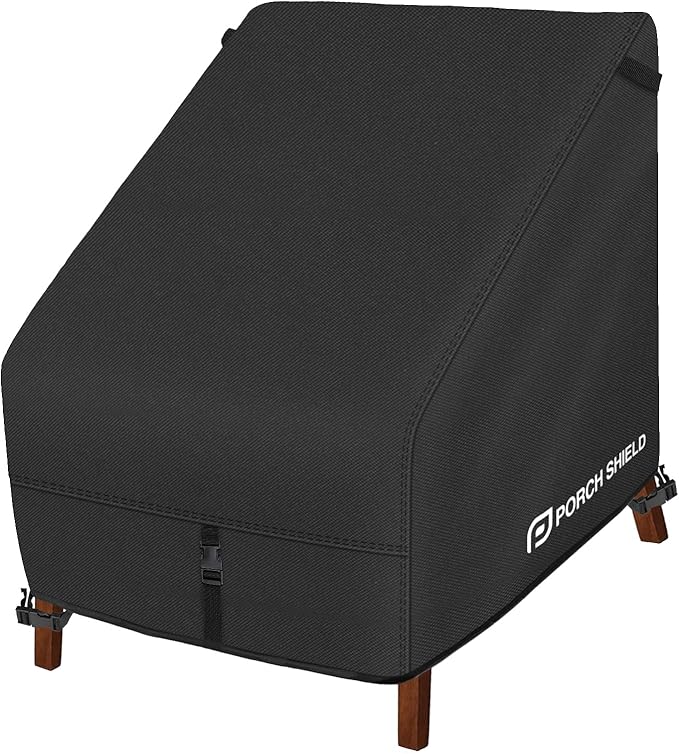 Porch Shield Patio Chair Covers - Waterproof Outdoor Lounge Deep Seat Adirondack Chair Cover - 34W x 37D x 36H inch, Black
