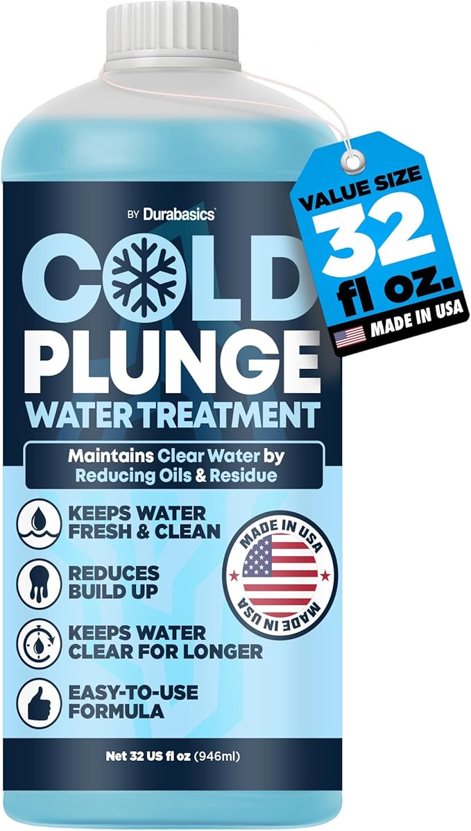 Durabasics 3in1 Cold Plunge Water Treatment – Helps Maintain Clear, Fresh-Looking Water | Cold Plunge Cleaner & Water Stabilizer | 32-Week Supply | Easy to Use | Ice Bath Water Treatment – 32 oz