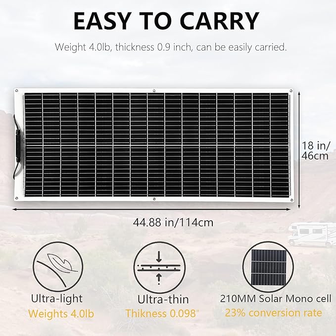 XINPUGUANG 100w 12V Flexible Solar Panels 600W 24V Solar System Kit Monocrystalline Cell Module 45A Controller 2000w Inverter for Off Grid Solar Battery Charger for Home Cabin RV Boat Trailer(600W)