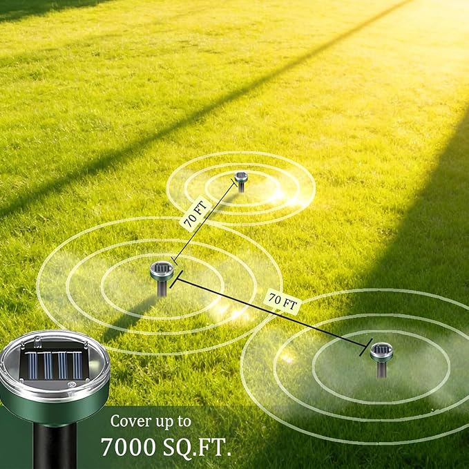 Squirrel Repellent Mole Repellent 10 Pack Solar Powered Sanke Gopher Deer Repellent Chaser Mole Deterrent Sonic Spikes Repellent Ultrasonic Pest Control Outdoor Keep Moles Out of Yard Lawn